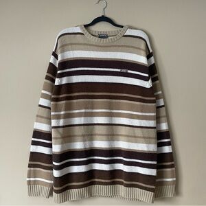 Vintage Avirex Thick wool acrylic blend Striped Crewneck Sweater Jumper Pullover